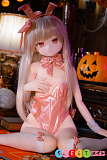 アニメ風 ダッチワイフ エロ 可愛いバニーガール 手描きメイク S-TPE製羊角社 141cm AAカップ#B02 小女警ヘッド