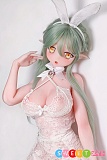 ぱいずりラブドール 140cm elsababe AHR025 桃井光代 可愛い白いバニー 緑ウィッグ 超美人 無修正 エッチ