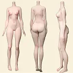 羊角社 Croissant Doll アニメドール 等身大 #B01ヘッド 155P 普乳 かわいい猫耳娘 デカールメイク ソフトビニール製ヘッド+S-TPE製ボディ
