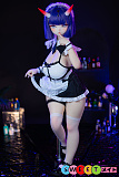 lovedoll エロ ぽっちゃり メイド姿の美少女 巨乳 紫髪 フルシリコン製 高級  軽量 MW Girl 魔物姫 和酒ヘッド 121cm バスト大