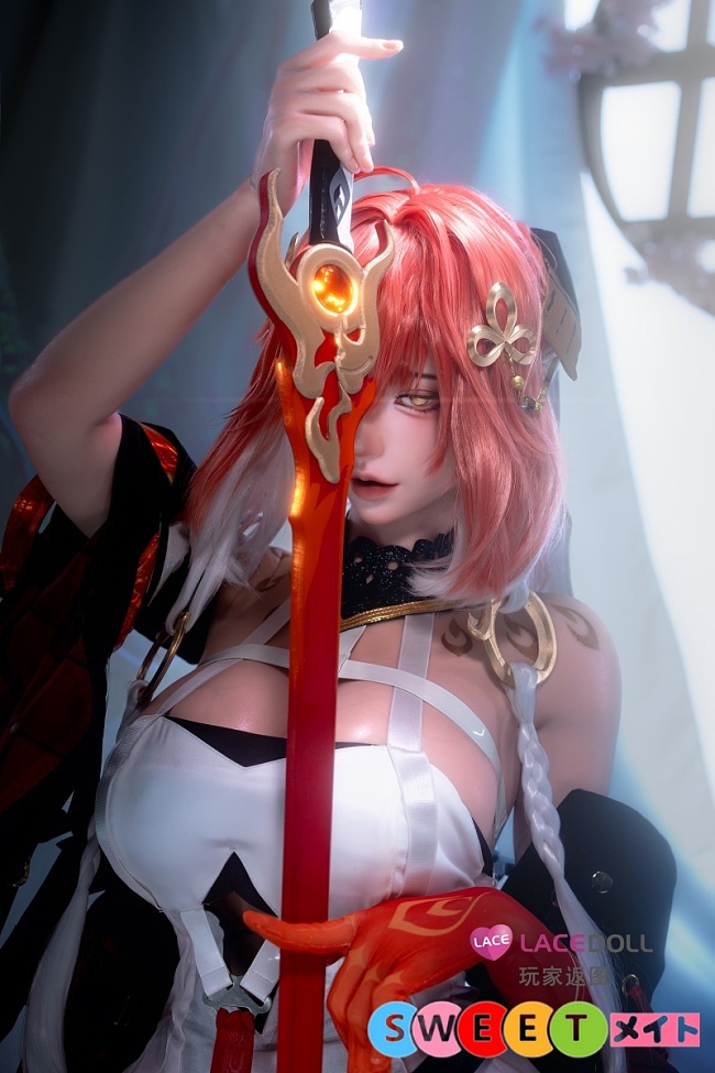 LACEDOLL『鳴潮』长离コスプレ リアルドール 口開閉 玄叶メイク① 163cm Hカップ 戦闘ガールセクシー美肌赤髪 セックスドール