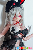 アニメ風 アダルト人形 巨乳 白髪のバニーガール 美少女 シリコン製  ダッチワイフ ElsaBabe 148cm L AHR023 诹访部晴香