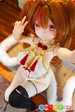 ピースサイン ツインテール アニメドール 座りポーズ 可愛い 85cm 二次元 顔 罗塞菈 巨乳 コスチュームラブドール