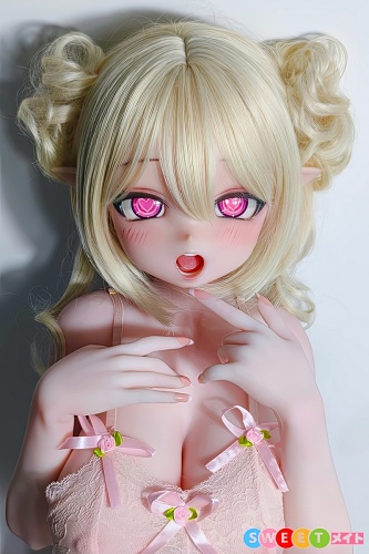 ElsaBabe 金髪ツインお団子ヘア 目がハート  RAD043 淺香萌里 148cm L ピンク肌 アニメエロドール フルシリコン製