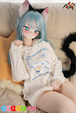 猫耳 ラブドール おすすめ 青髪の美少女 S-TPE製 アニメドール MOZU DOLL 141cm バスト大 薄荷