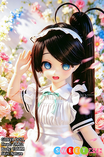 Guavadoll アニメドール 136cm AAカップ DM02ヘッド かわいいメイド服の美少女 小柄ラブドール シリコンヘッド＋TPEボディ