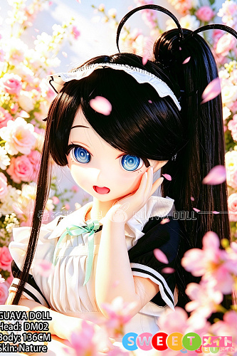 Guavadoll アニメドール 136cm AAカップ DM02ヘッド かわいいメイド服の美少女 小柄ラブドール シリコンヘッド＋TPEボディ