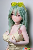 アニメ風 パイズリ ミントヘア サングラス RAD009 松坂絵里奈 ElsaBabe 148cm L ピンク肌 等身大アニメラブドール フルシリコン製