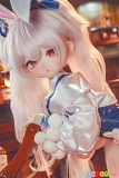 うさ耳ヘッドアクセ アニメ風 アニメエロドール 羊角社 141cmM 拉菲ヘッド 超繊細手描きメイク ソフトビニール製ヘッド S-TPE製ボディ