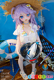 アニメ風 笑顔ラブドール かわいい紫髪の美少女 シリコン製 高級 フィギュア WM Doll 141cm Fカップ #GE001ヘッド