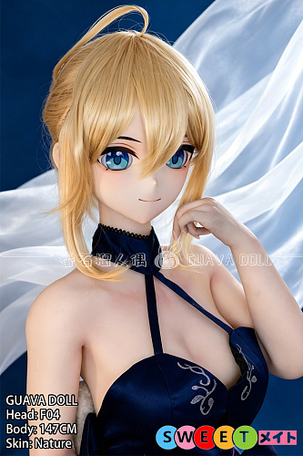 Guavadoll アニメ風ラブドール 147cm Dカップ F04 ヘッド saberのコスプレ 金髪美少女 リアルドール ビニールヘッド+TPEボディ セックス人形