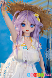 アニメドール 最新 かわいい白いワンピースの美少女 紫髪 シリコン製 高級 フィギュア WM Doll 141cm Fカップ #GE001ヘッド