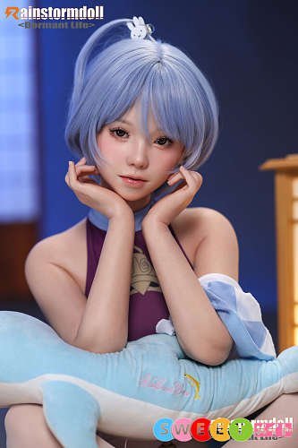 Real Girl Rain Storm别注品 シームレスドール 猫②ヘッド 145cm AAカップ かわいい青髪の美少女 ラブドール シリコン製リアル皮膚ボディ