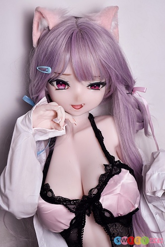 ElsaBabe アニメ風 RAD024 渡辺由乃 140cm-M 巨乳 猫耳メスガキ ピンク肌 フルシリコン製エロアニメ人形