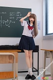 Kiradols KH001-A 梅川庫子 155cm 二次元ドール 黒板の前で授業をする先生風ポーズのJK制服美少女シリコンドール