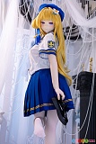 155cm Cカップ MW Girl 魔物姫 啾比（フィービー）シリコン製、片足を上げ黒いシューズを手にしたフィービー風二次元ドールの斜め後ろ姿