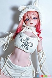 Elsababe AHR023 诹访部晴香 シリコンドール、フリル付き白衣装を着用した横向きポーズのアニメ風ドール