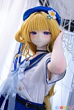 MW Girl 魔物姫 155cm Cカップ 啾比（フィービー）シリコンドール、鳴潮フィービー風の青いベレー帽とセーラー衣装で髪に手を添えたアニメドールの上半身