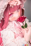 JSLDOLL 明理 120cm AAカップ アニメドール ビニールヘッド TPE製ボディ、バラを添えた可愛らしい横顔アップ写真