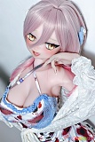 桃井望 AHR026 ELsababe 144cm ダッチワイフ、ピンク髪と青い装飾衣装のアップ