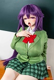 Kiradols 千鶴 150cm Jカップ 二次元ドール 正面座り 緑の制服と赤いリボンで片手を胸元に添える
