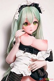 Elsababe RAD055 和泉理夏 151cm 巨乳 エロフィギュア 正面半身 衣装を胸元まで下げ両手を添える姿