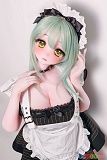 Elsababe 151cm 巨乳 RAD055 和泉理夏 ラブドール 上半身正面 片手を髪に添えるメイド姿