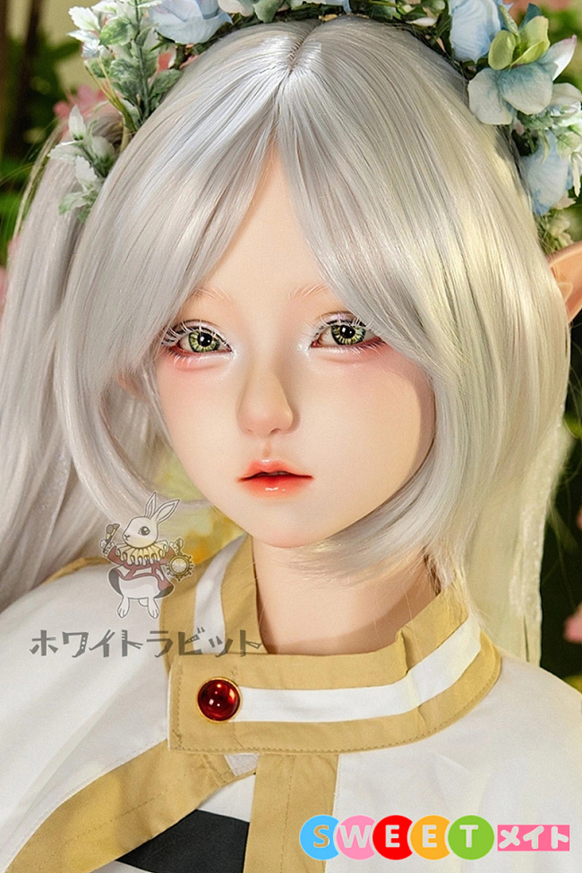 ホワイトラビット SHEシリーズ ラブドール 02ヘッド単体 儚げな白髪の美少女 フリーレンのコスプレ リアルドール 宣伝写真は口開閉機能付きの軟性シリコンヘッド 口腔の深さ約12CM 140CM～148CMお勧め