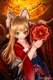 JSLDOLL 120cm 貧乳 璃光 エロドール 赤い丸型飾りを両手で持つ猫耳姿