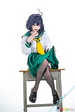 Kiradols 155cm Bカップ 梅川庫子 アダルトドール、スカートを片手で上げて脚を組んだ座り姿