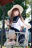 Kiradols 155cm Bカップ #KH001-A 梅川庫子｜ベンチでスカートを上げて振り向く膝立ち姿｜ダッチワイフ