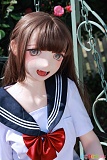 Kiradols 155cm Bカップ #KH001-A 梅川庫子｜茶髪と赤いリボンを捉えた顔の接写｜セックスドール