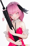 XYGO(許願谷) 142cm AAカップ 小春 セックスドール、ライフル型小道具を縦に抱えた上半身姿