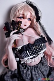 Elsababe 148cm 巨乳 RAD058 遠藤風花 エロドール、黒いレース扇子を顔の横に持つゴシック衣装姿