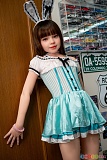 J-cute 128cmバスト平 AGB36 ハニー ドール、木製ドアに片手を添えたうさ耳とワンピース姿