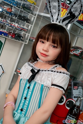 J-cute 可愛いラブドール 貧乳 128cm バスト平 AGB36 ハニーヘッド ミントブルーのバニー風美少女 高級 シリコン製 sexdoll 軽量