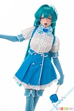 Kiradols 155cm Dカップ #KH004-D3 Risa エロドール、片腕を横へ伸ばしステッキを下げた青い衣装の立ち姿