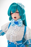 Kiradols 155cm Dカップ #KH004-D3 Risa アダルトドール、ハート飾りのリボンを着けた青と白の衣装姿の上半身
