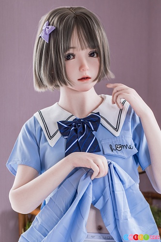 My Loli Waifu ##96B Shio 口開閉機能付き 145cm AAカップ ブルー制服風コーデの美少女ドール 宣伝画像はフルシリコン製