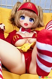 135cm Gカップ 二次元ドール Aotume Doll M12、両膝を上げた正面のソファ寝姿