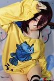 M13 Aotume Doll アダルトドール 155cm Cカップ、片手を頭に添えた黄色トップス姿