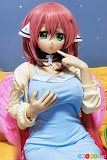 セックスドール Aotume Doll M17 155cm Fカップ、指を口元に添えたソファ座り姿