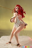 Mini Doll 女王 65cm 爆乳 アニメ風ドール、白衣装と鎖を配した前傾立ち姿