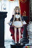 145cm Bカップ ダッチワイフ Aotume Doll #139、白黒赤の装飾衣装を着た正面全身姿