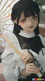 155cm Dカップ #KH002-A 陽葵 Kiradols セックスドール、和傘の柄を両手で持つ正面上半身像