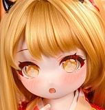 JSL DOLL アニメドール 可愛い猫耳美少女 黄豆粉 120cm AAカップ 貧乳 PVCヘッド+TPE製ボディ 宣材写真の衣装付き
