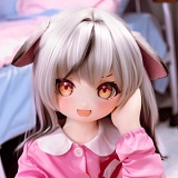 JSL DOLL アニメドール 可愛い猫耳美少女 黄豆粉 120cm AAカップ 貧乳 PVCヘッド+TPE製ボディ 宣材写真の衣装付き