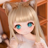 JSL DOLL アニメドール 可愛い猫耳美少女 黄豆粉 120cm AAカップ 貧乳 PVCヘッド+TPE製ボディ 宣材写真の衣装付き
