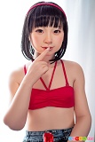 AGD29 琉華 J-cute アダルトドール 133cm、口元に指を添えた黒髪ボブの顔アップ