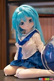 MW Girl 魔物姫 エロフィギュア 85cm 萌枝、脚を折り曲げた青白衣装の正面座り姿